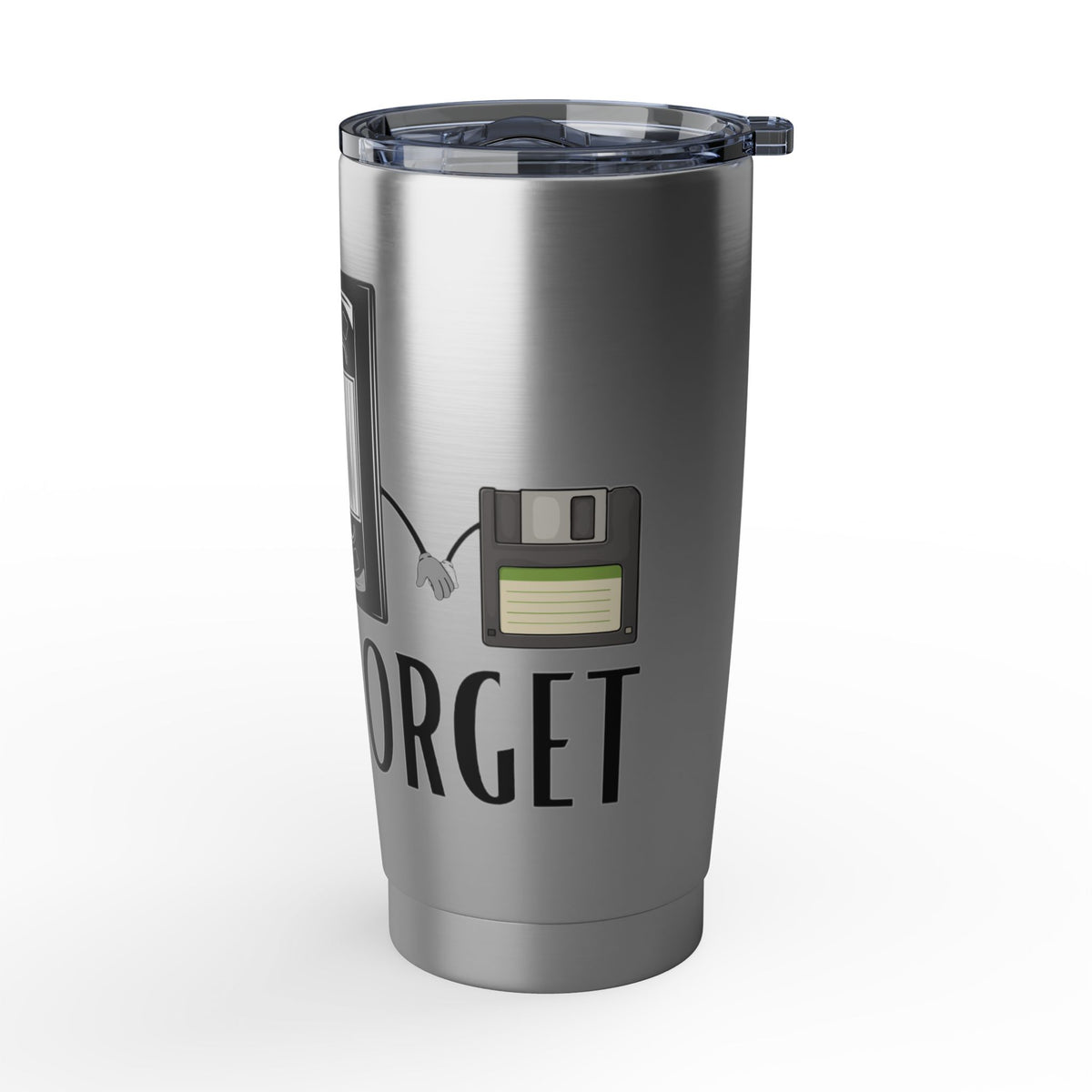 Never Forget Retro Vagabond 20oz Stainless Steel Tumbler - Cassette, VHS & Floppy Disc