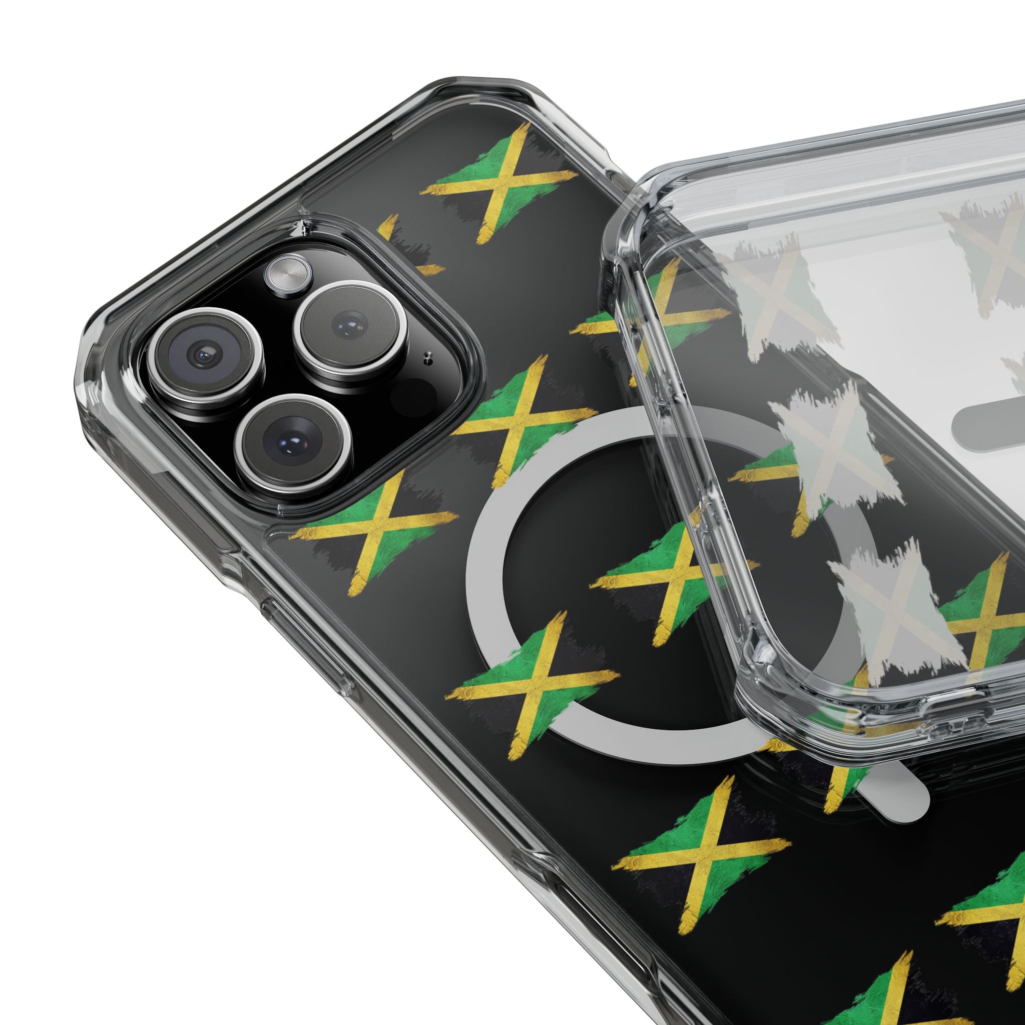 Jamaica Flag Clear Magnetic Phone Case — MagSafe Compatible