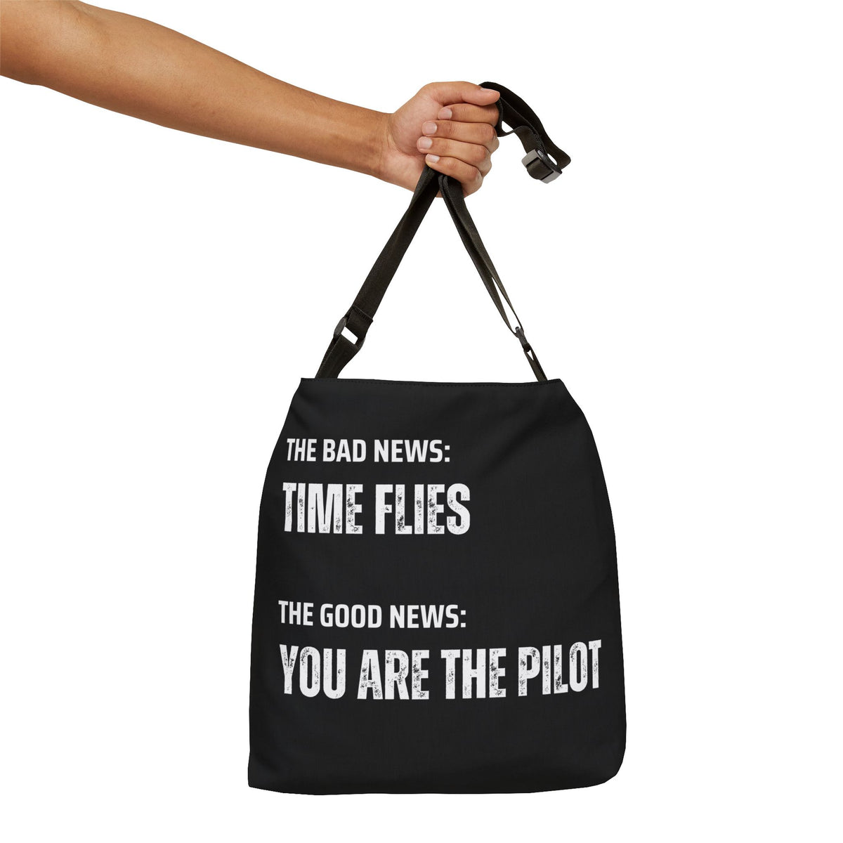 Inspirational Adjustable Tote Bag, Motivational Gift for Travelers, Unique Travel Accessory, Practical Everyday Bag - Conscience Garment