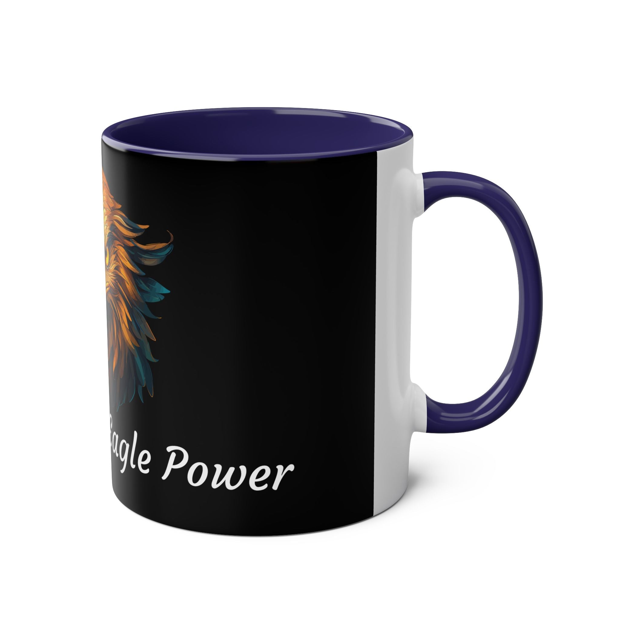 Eagle Two-Tone Coffee Mug, Birthday Gift, 7 Colors, Inspiration, Motivational