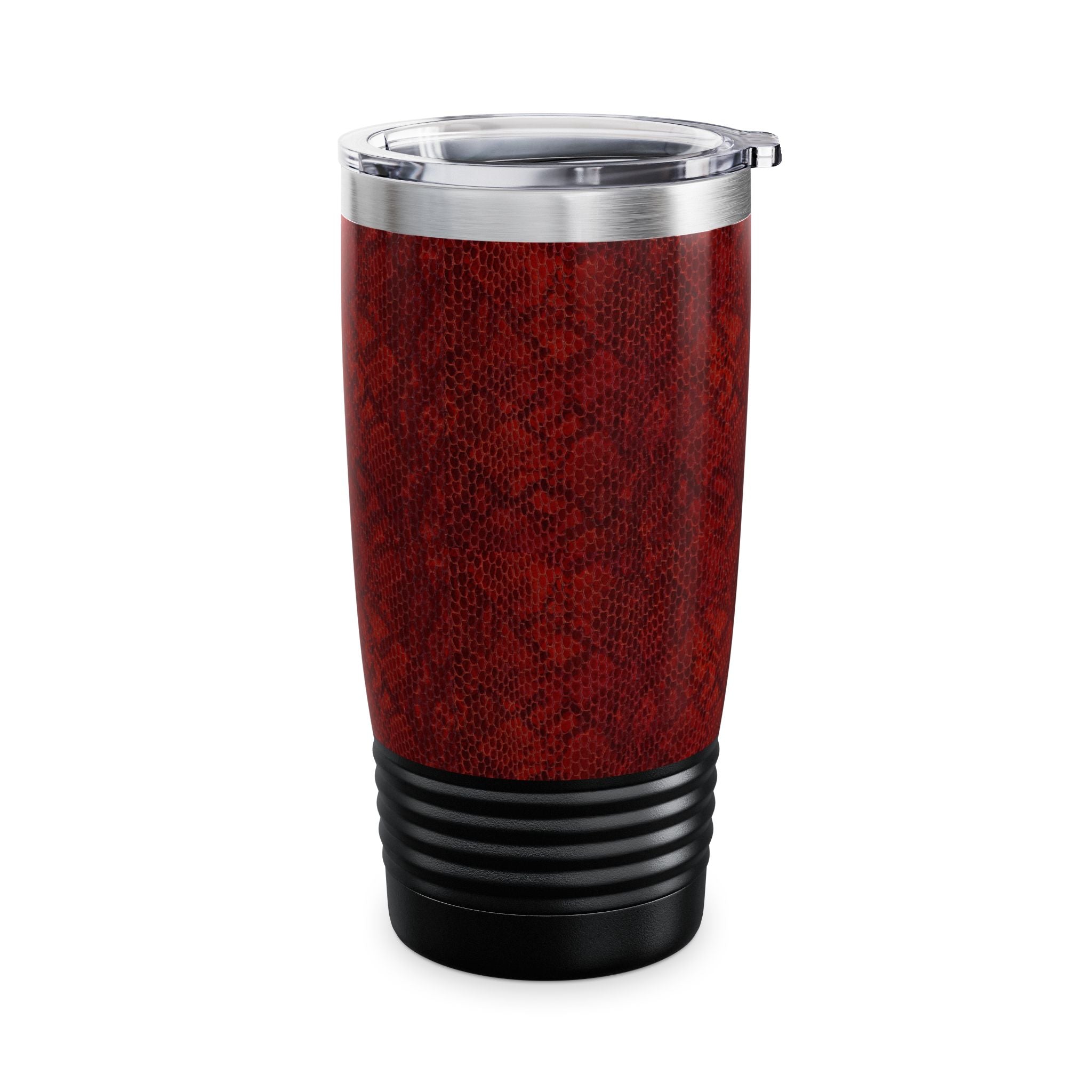 20oz Insulated Tumbler — Red Snakeskin Stainless Travel Cup