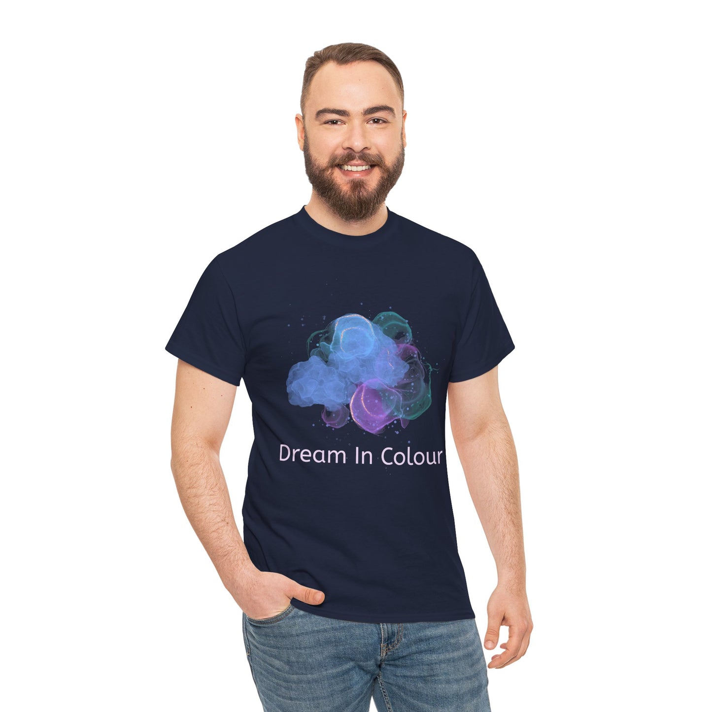 Unisex Heavy Cotton Tee - 'Dream In Colour' - Artistic Casual Wear, Gift for Dreamers, Creative Expression, Everyday Comfort, Birthday Gift - Conscience Garment