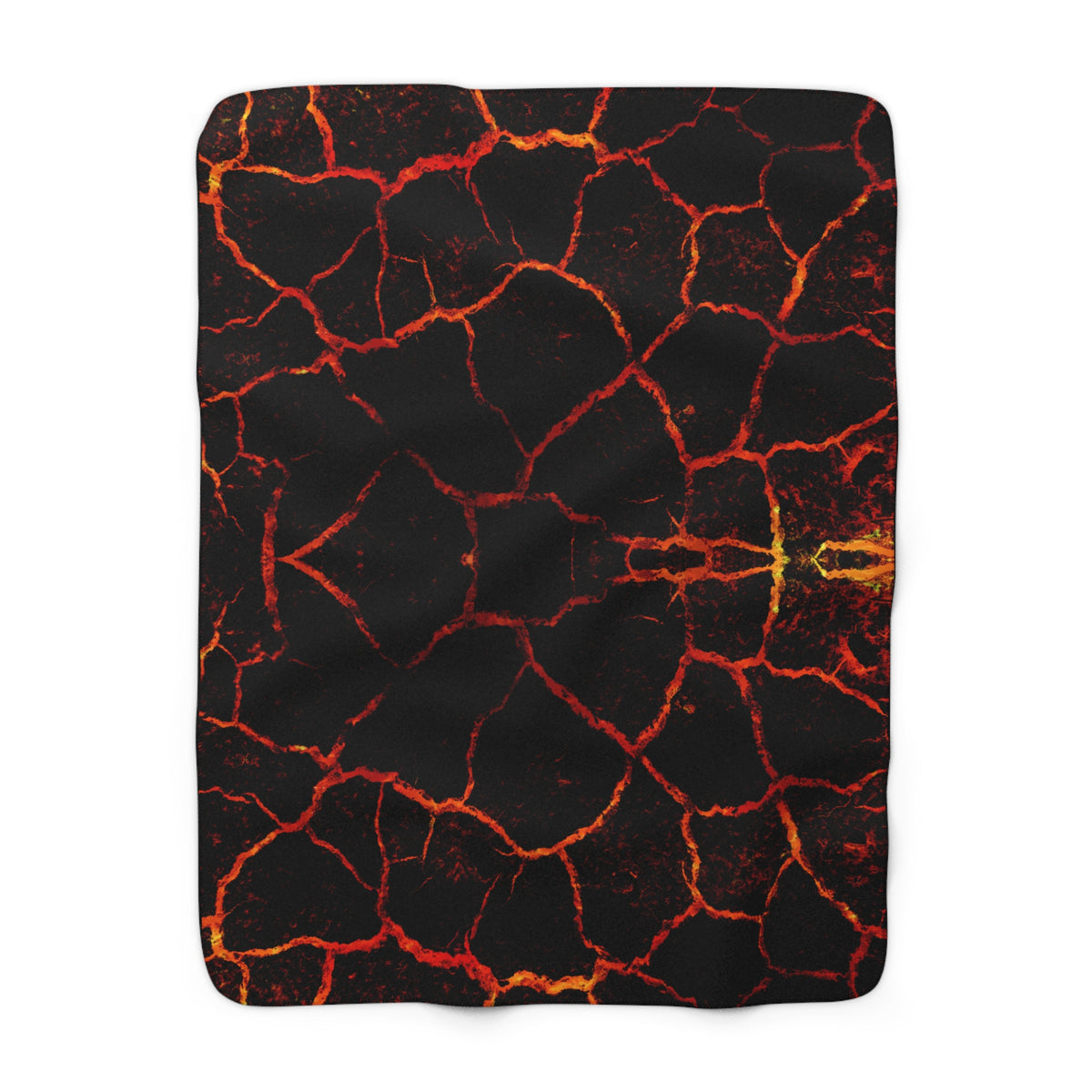 Lava Crackle Sherpa Blanket – Volcanic Noir Fleece Throw