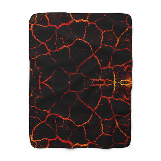 Lava Crackle Sherpa Blanket – Volcanic Noir Fleece Throw