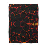Lava Crackle Sherpa Blanket – Volcanic Noir Fleece Throw