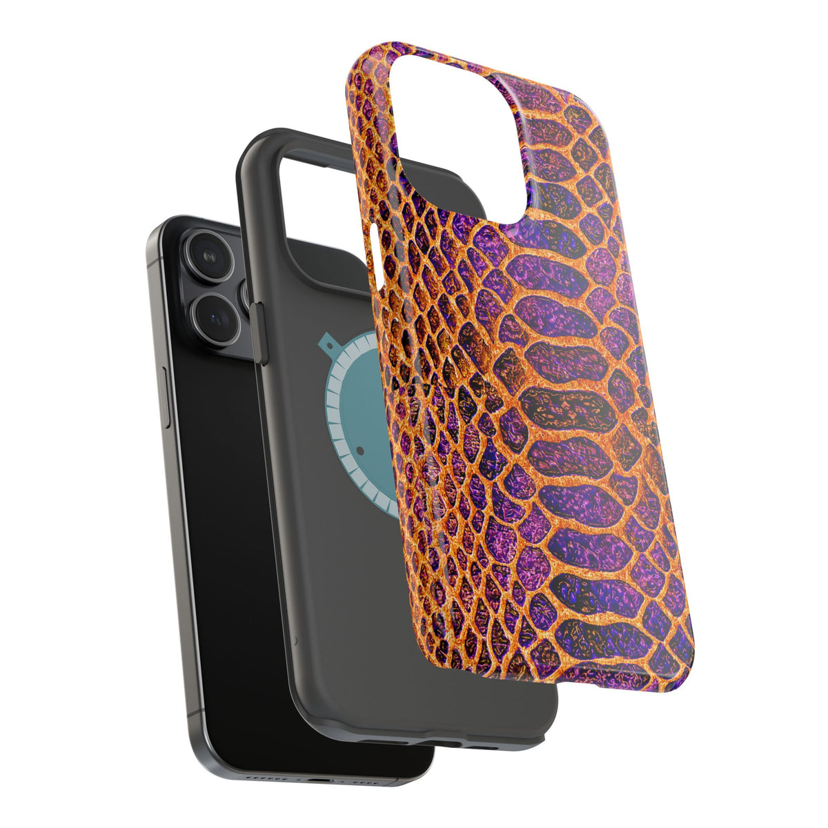 Purple-Gold Snake Skin Magnetic Impact Case