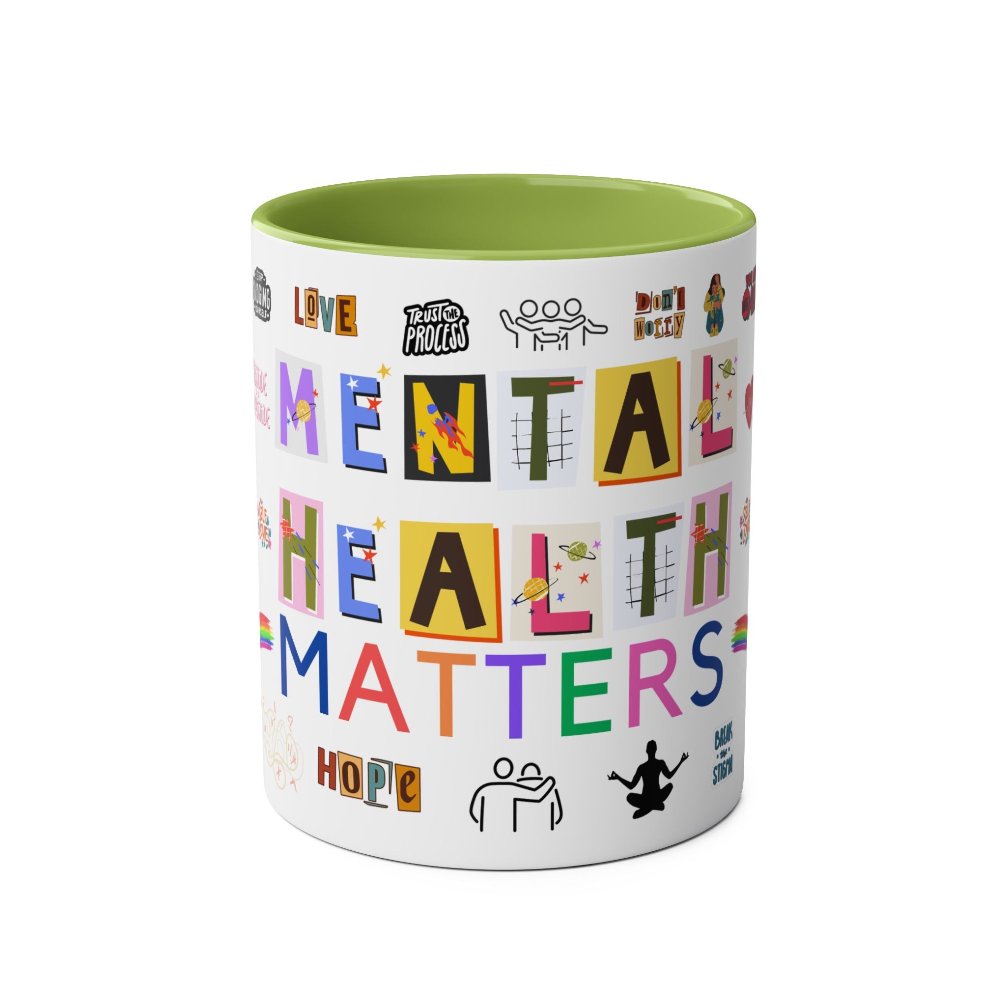 Mental Health Matters Mug, 2 tone, Mindfulness, Motivational, Inspirational, Coffee, Tea, Positive, Mindset