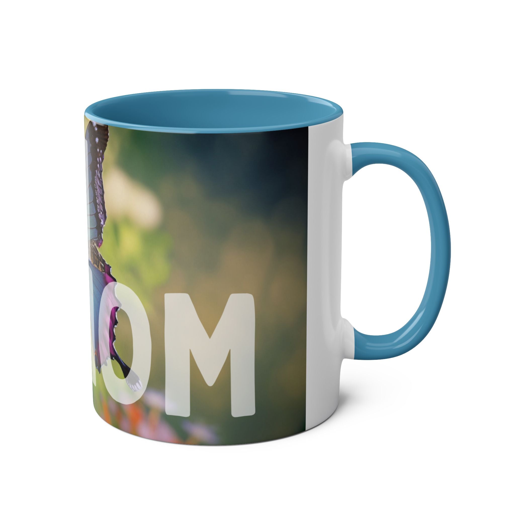 Mom Wow Two-Tone Coffee Mug, Birthday Gift, Mothers Day, 7 Colors