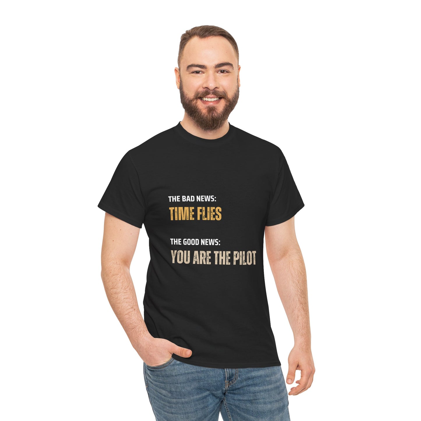 Time Flies T-Shirt, Motivational 'Only You Are In Control' - Conscience Garment