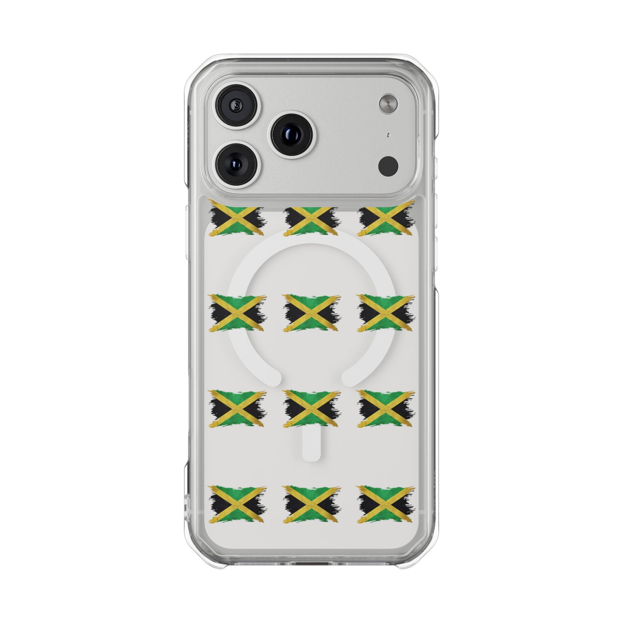Jamaica Flag Clear Magnetic Phone Case — MagSafe Compatible