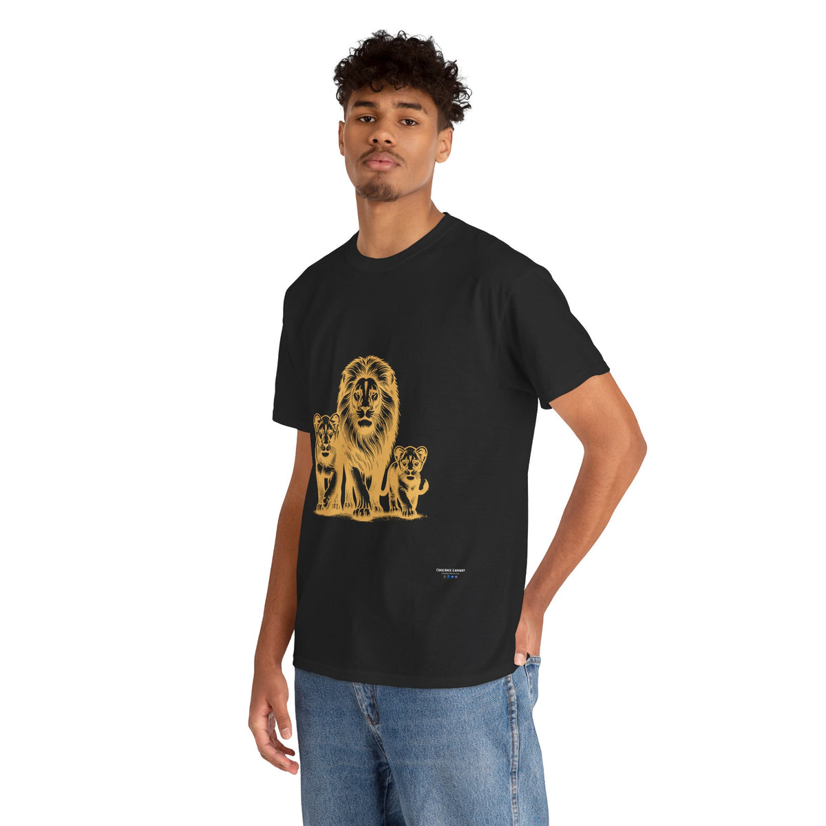 Pride of the Jungle Unisex Heavy Cotton Tee - Lion Family Design - Conscience Garment
