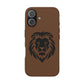 Engraved PU Leather Phone Case — Embossed Lion Design