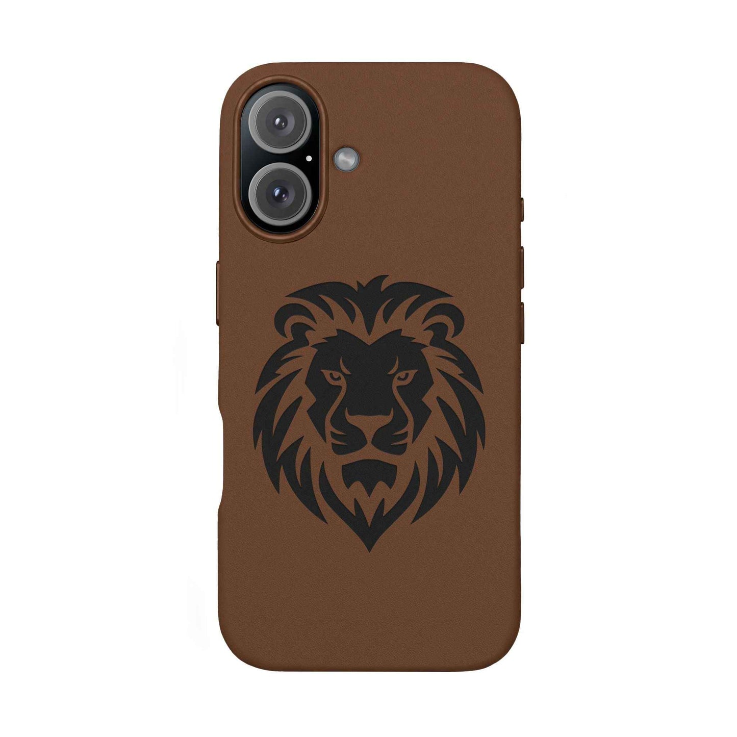 Engraved PU Leather Phone Case — Embossed Lion Design