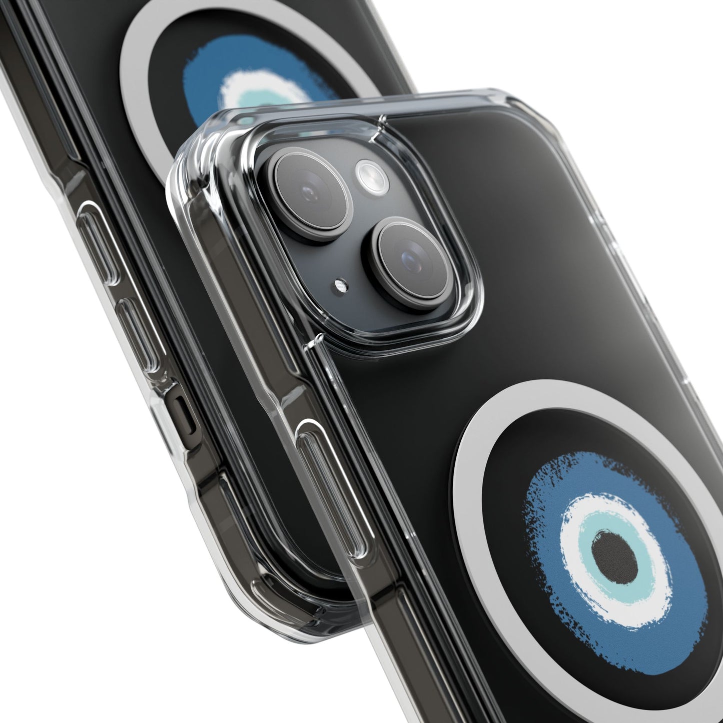 Clear Magnetic Phone Case with Evil Eye Design — Protective MagSafe-Compatible iPhone Cover