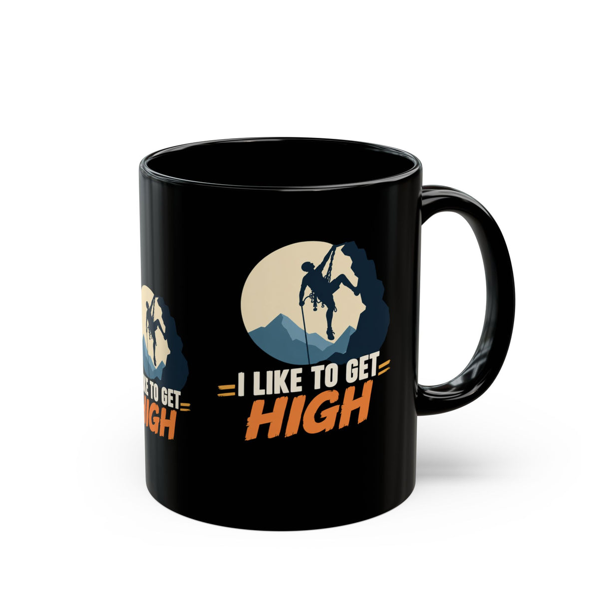 Climbing Mug – "I Like to Get High" Rock Climber Coffee Cup Gift