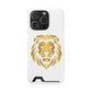 Lion Head Card Holder Phone Case — Gold Lion Wallet Phone Case