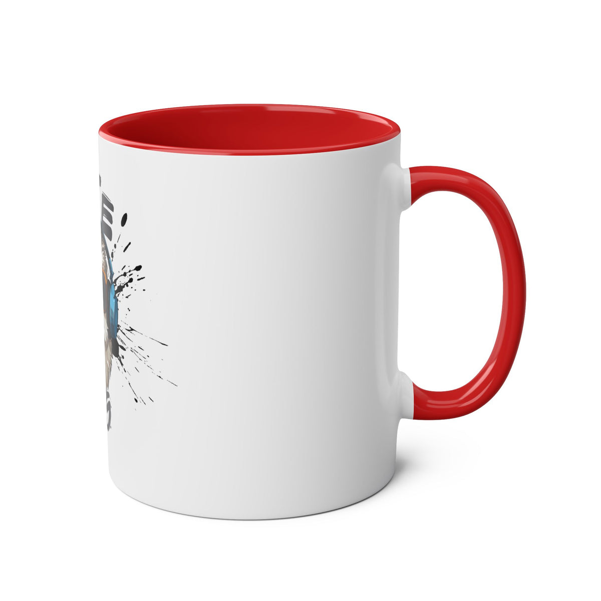Cute Dog with Headphones Mug, Two-tone, 11oz - Conscience Garment