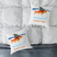 Mindset Is Everything Square Throw Pillow – Goldfish with Shark Fin Motivational Accent Pillow