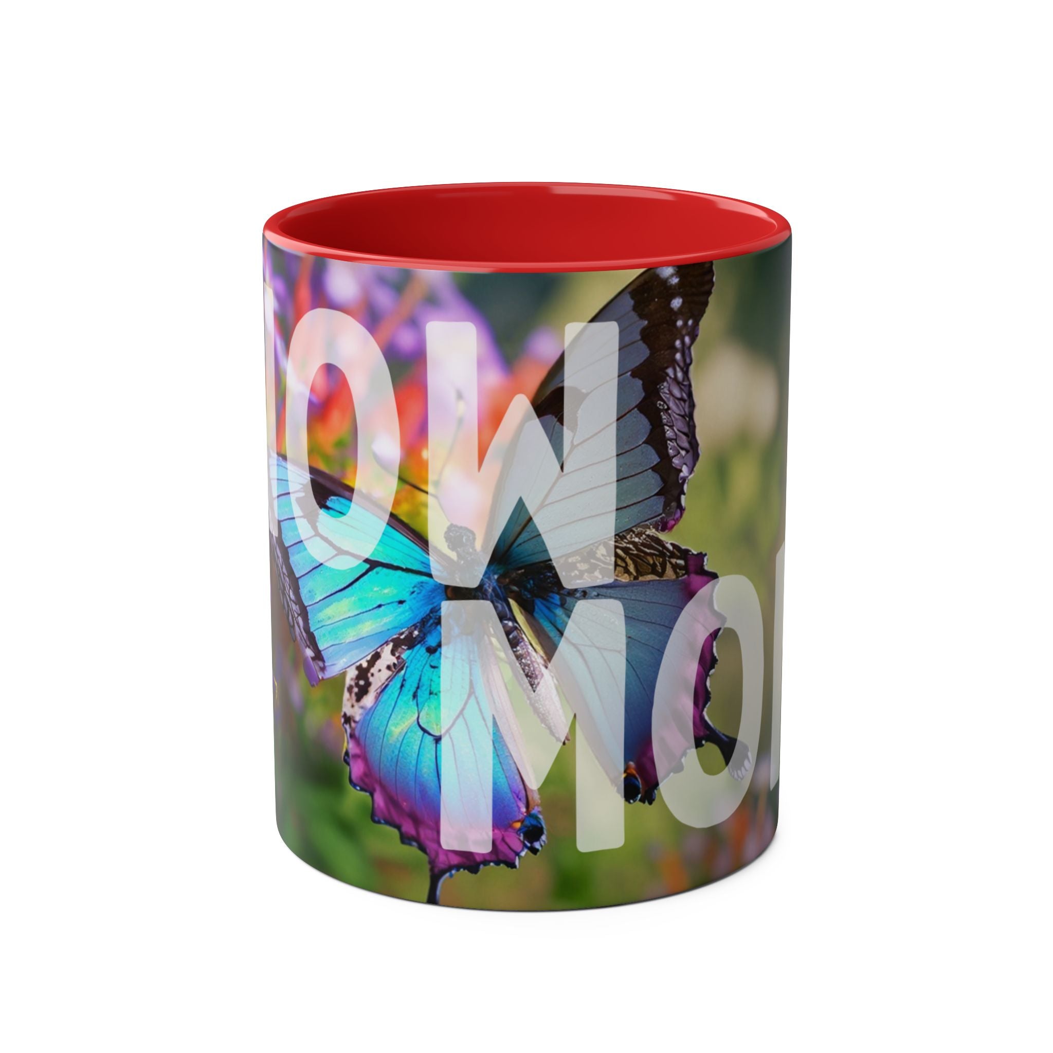 Mom Wow Two-Tone Coffee Mug, Birthday Gift, Mothers Day, 7 Colors