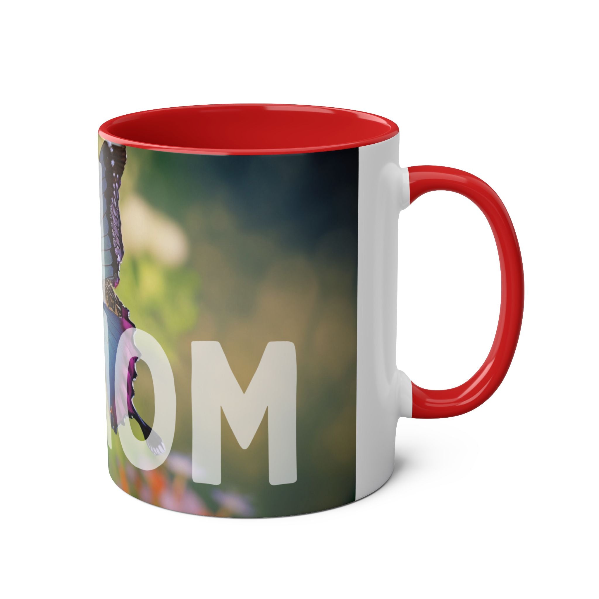 Mom Wow Two-Tone Coffee Mug, Birthday Gift, Mothers Day, 7 Colors