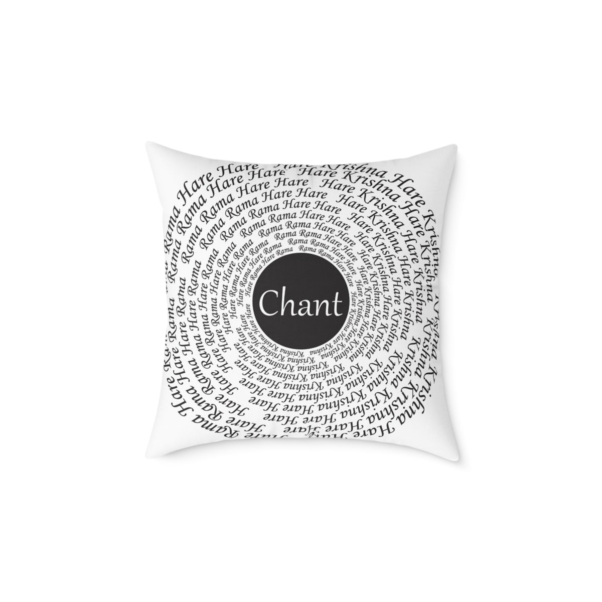 Hare Krishna chant Meditation Square Pillow — Spiritual Mantra Decorative Cushion