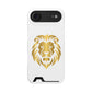 Lion Head Card Holder Phone Case — Gold Lion Wallet Phone Case