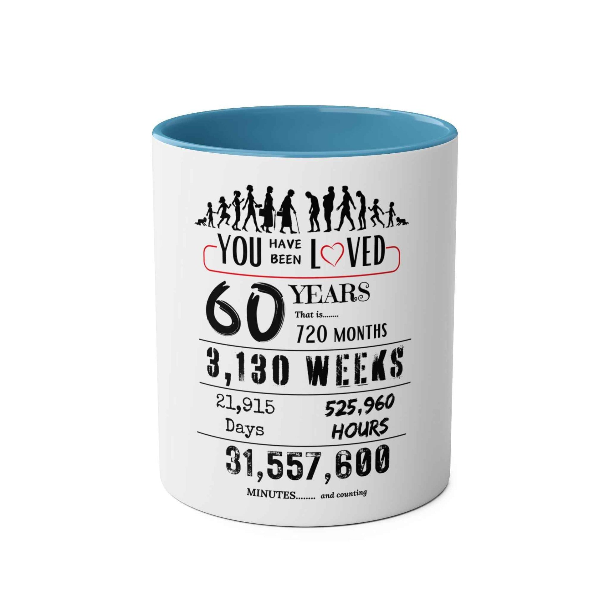 60th Birthday Two-Tone Coffee Mug, 11oz