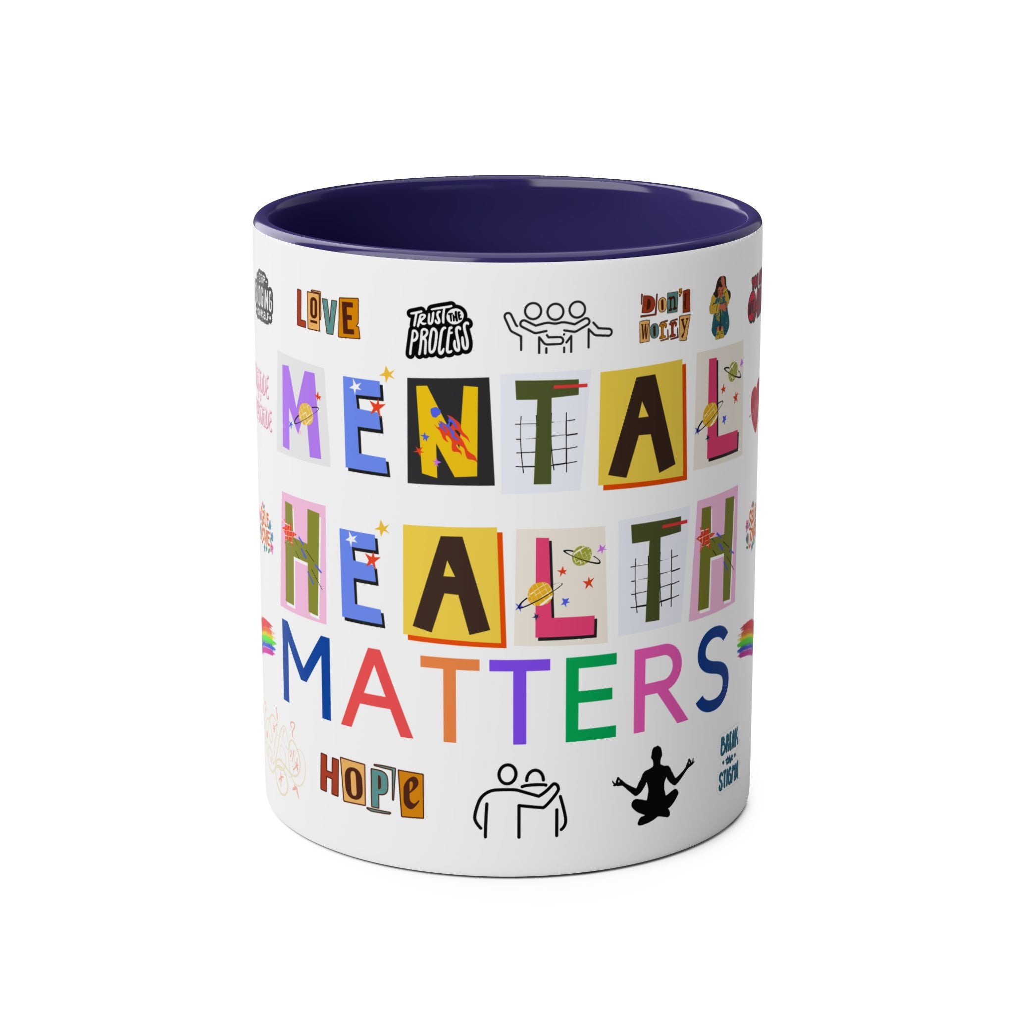 Mental Health Matters Mug, 2 tone, Mindfulness, Motivational, Inspirational, Coffee, Tea, Positive, Mindset