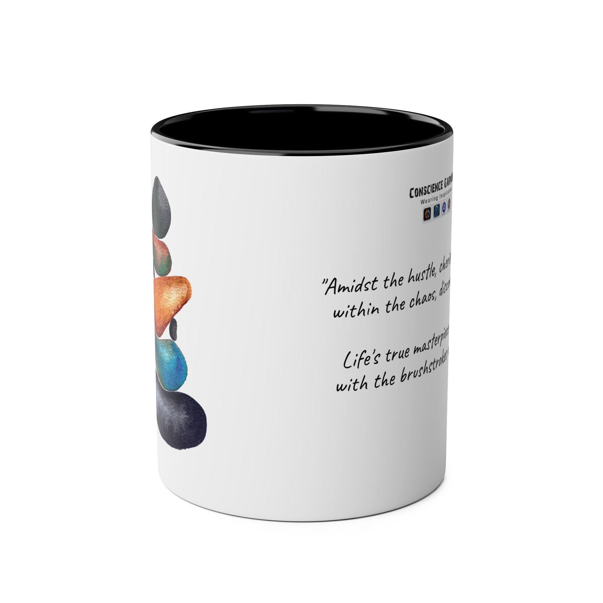 Finding your Balance, Two-Tone Coffee / Tea Mugs, 2 tone, Gift, Balance, Mindfulness, Motivational, Inspirational, Conscience Garment,