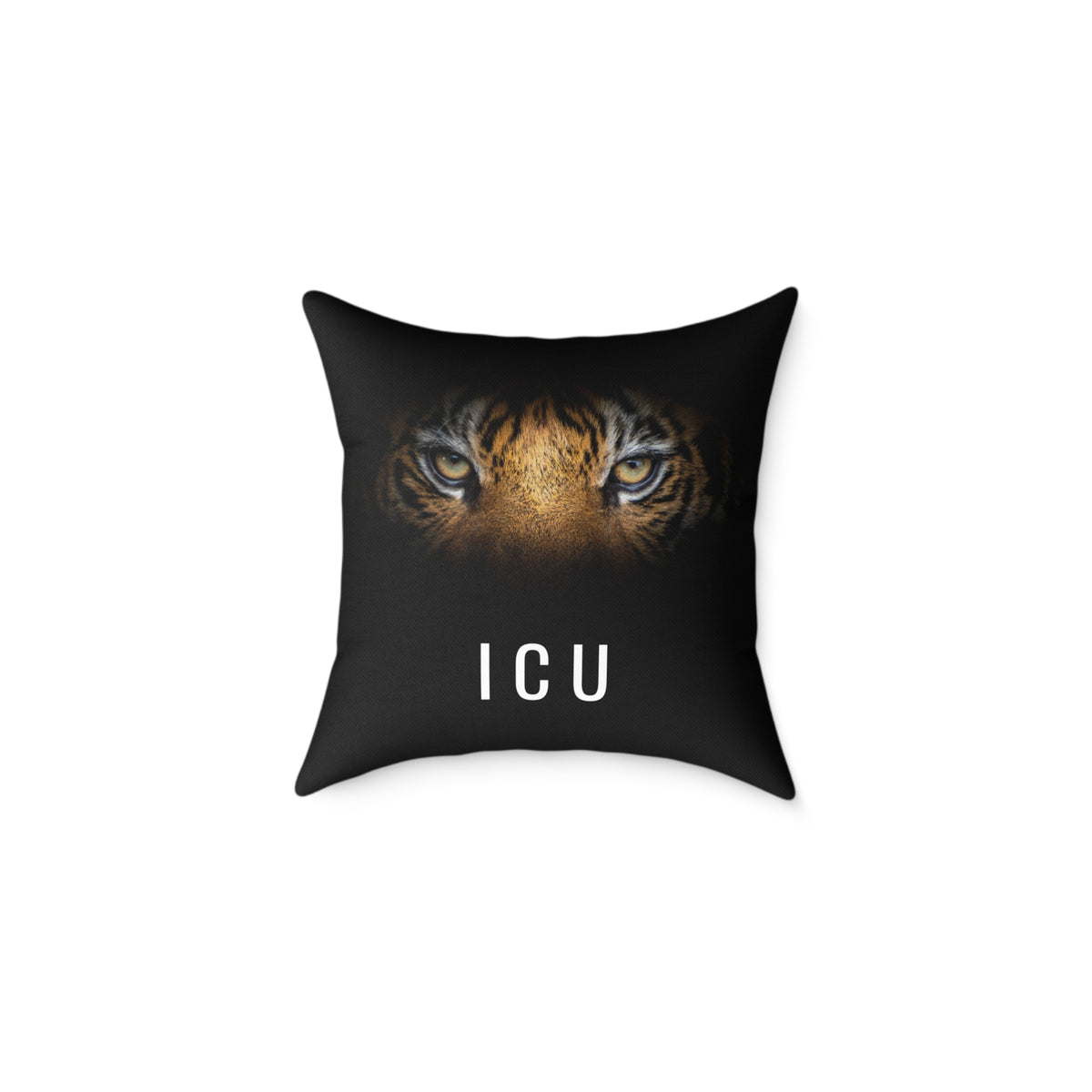 Tiger Eyes 'ICU' Square Pillow – Bold Wildlife Accent Cushion
