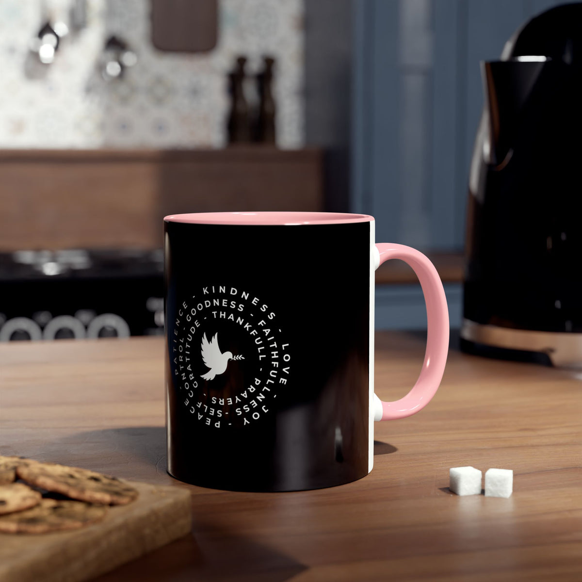 Mug with Dove and Harmony & meanigful words - Conscience Garment