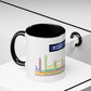 Mind the Gap Coffee Mug — Colorful City Skyline Accent Mug (11/15oz)