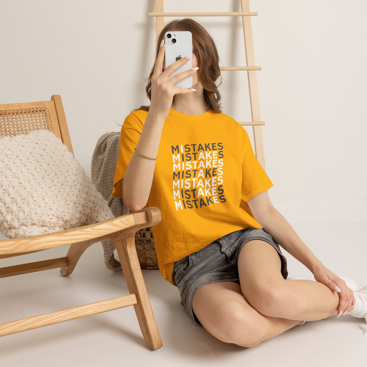 Mistakes Repeat Graphic Tee — Black Typographic T-Shirt