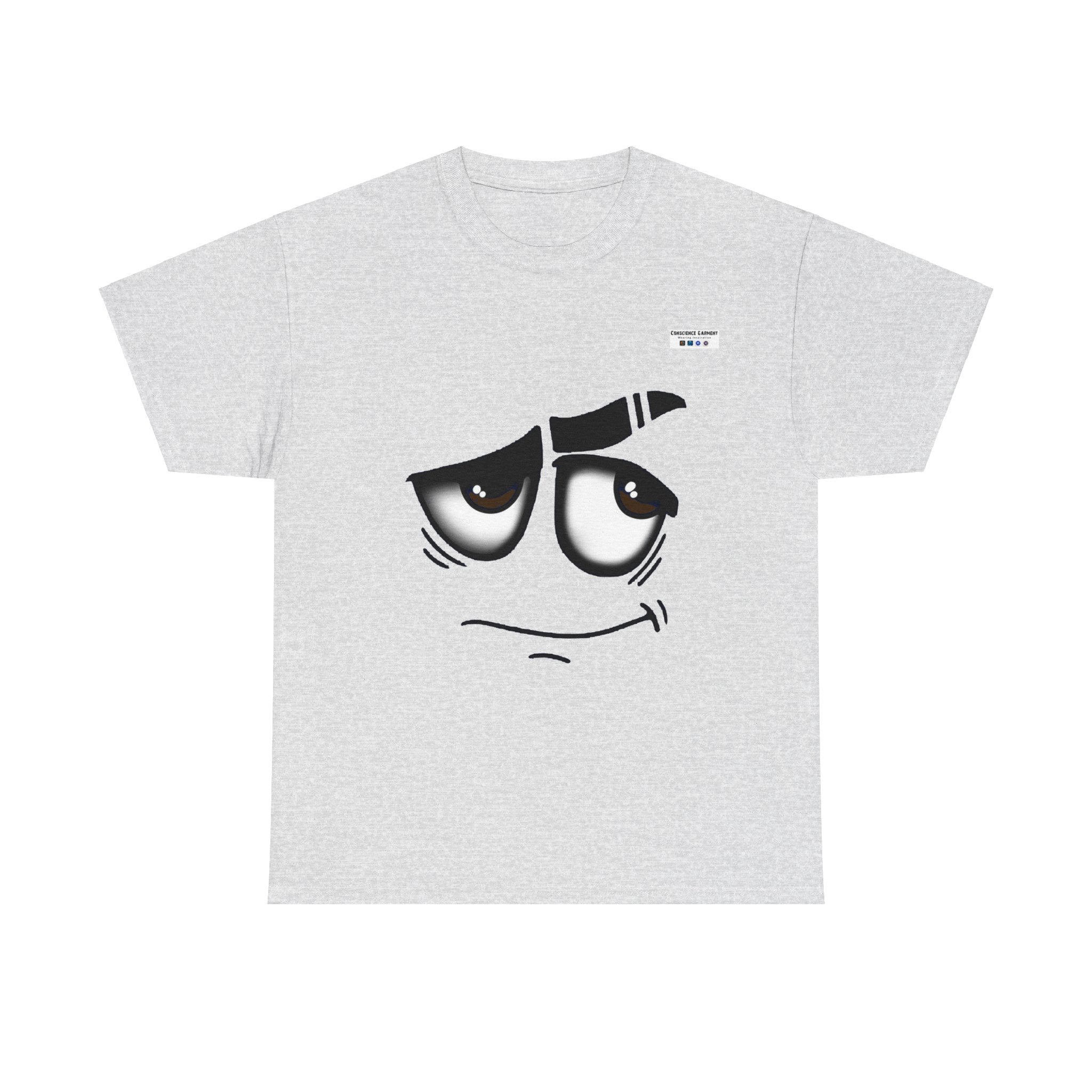 Smile, Eye brow, Happy, T Shirt, T-Shirt, White, Ash, Sand, Natural, Garment, Mindfulness, Motivation, Inspiration