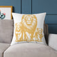 Lion Family Decorative Pillow – Golden Lion & Cubs Square Throw Pillow