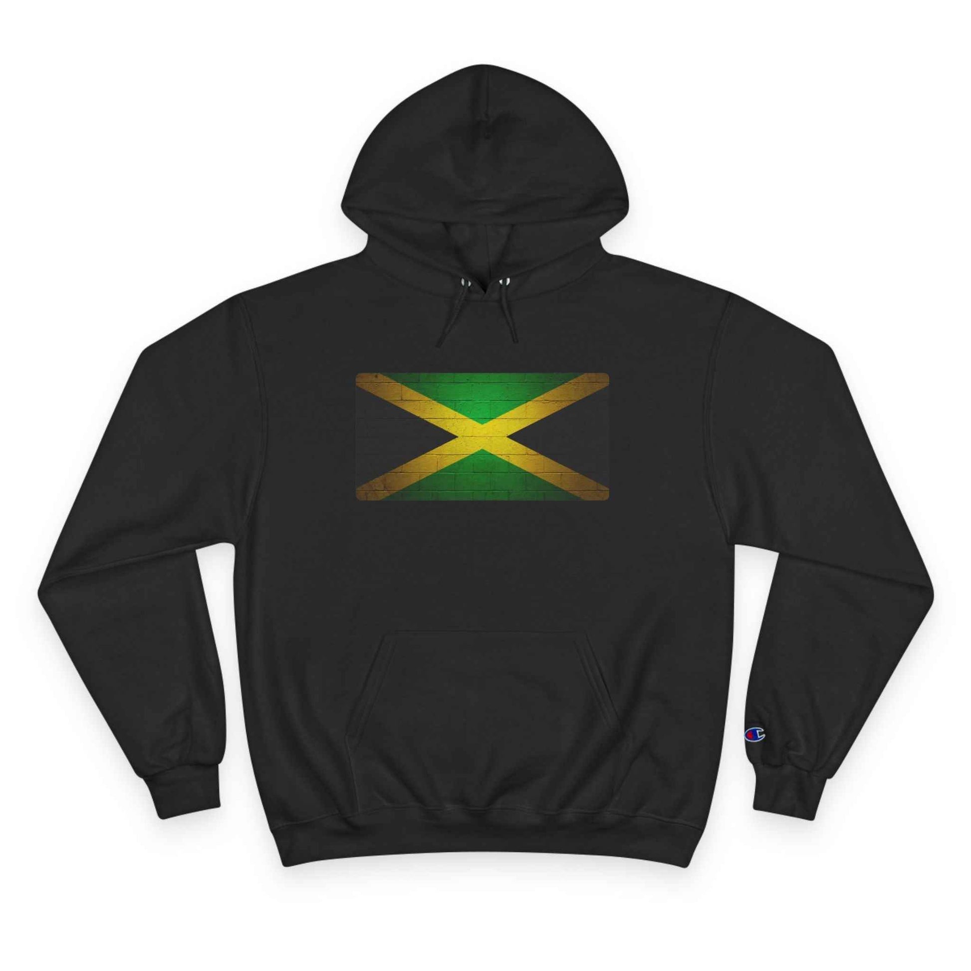 Jamaica Flag Hoodie Vintage Distressed Jamaican Pride Pullover - Champion