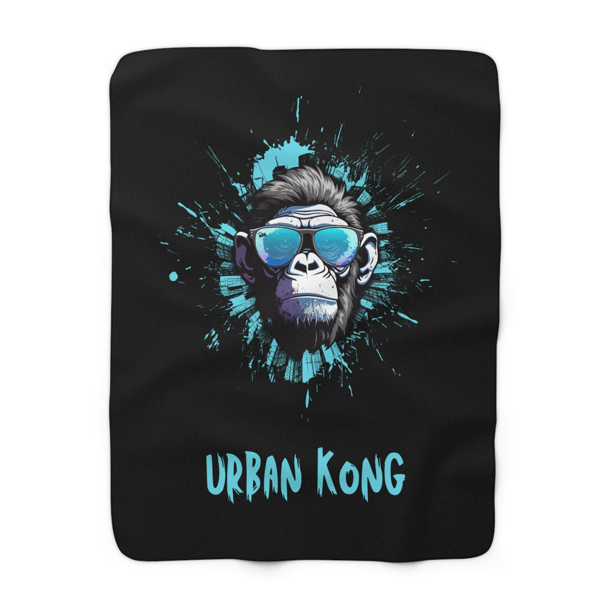 Urban Kong Sherpa Fleece Blanket — Cool Gorilla Print Cozy Throw