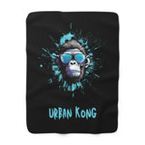 Urban Kong Sherpa Fleece Blanket — Cool Gorilla Print Cozy Throw