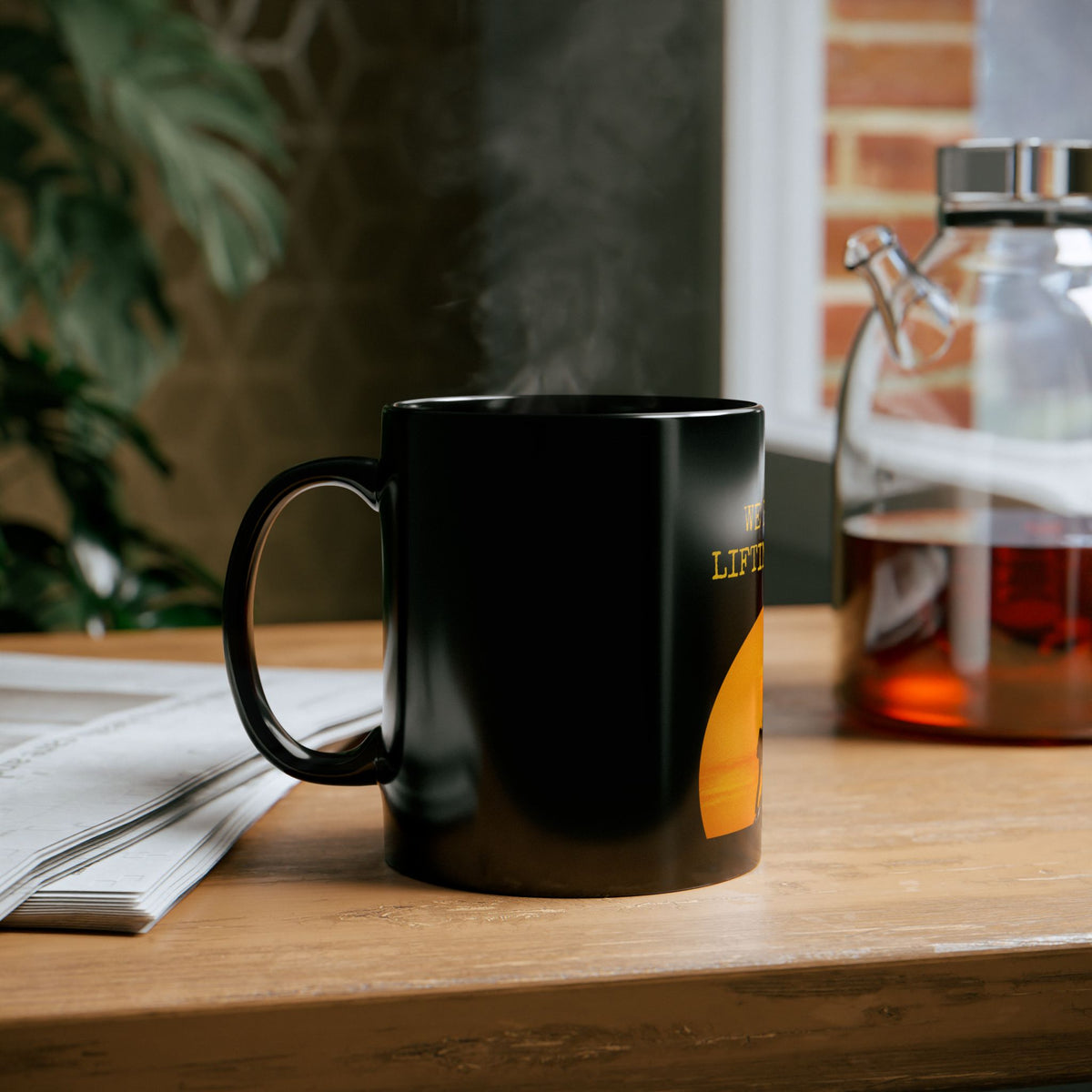 Inspiring Black Mug - We Rise by Lifting Others - Motivational Coffee Cup, Gift for Friends, Inspirational Beverage Mug, Teamwork - Conscience Garment