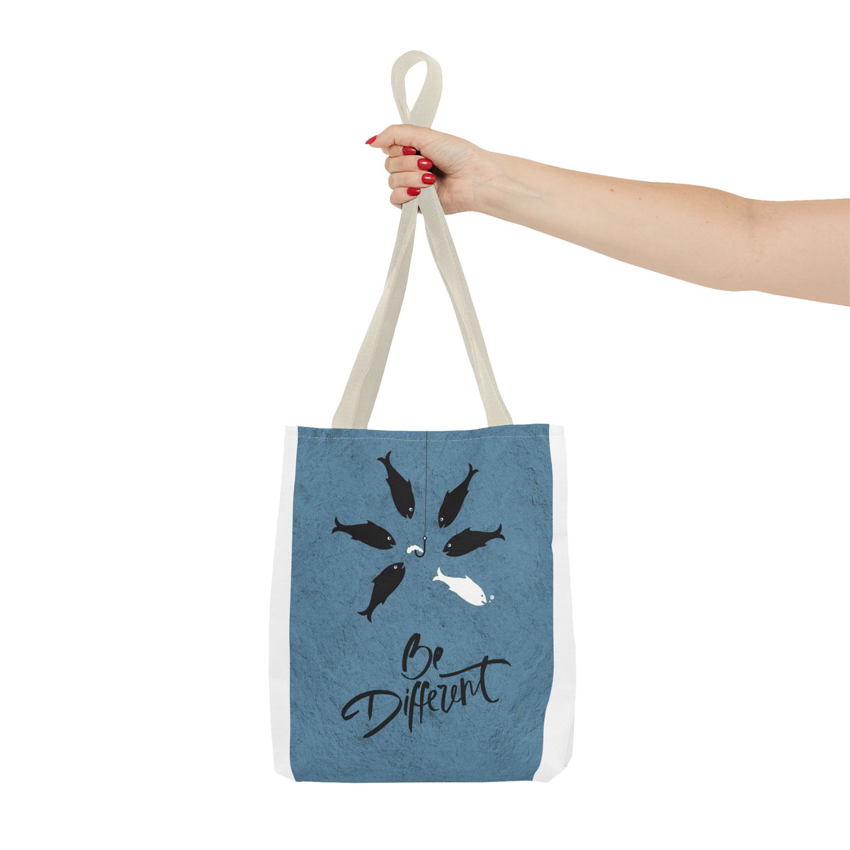 Be Different Whale Tote Bag — Inspirational Ocean Animal Canvas Tote