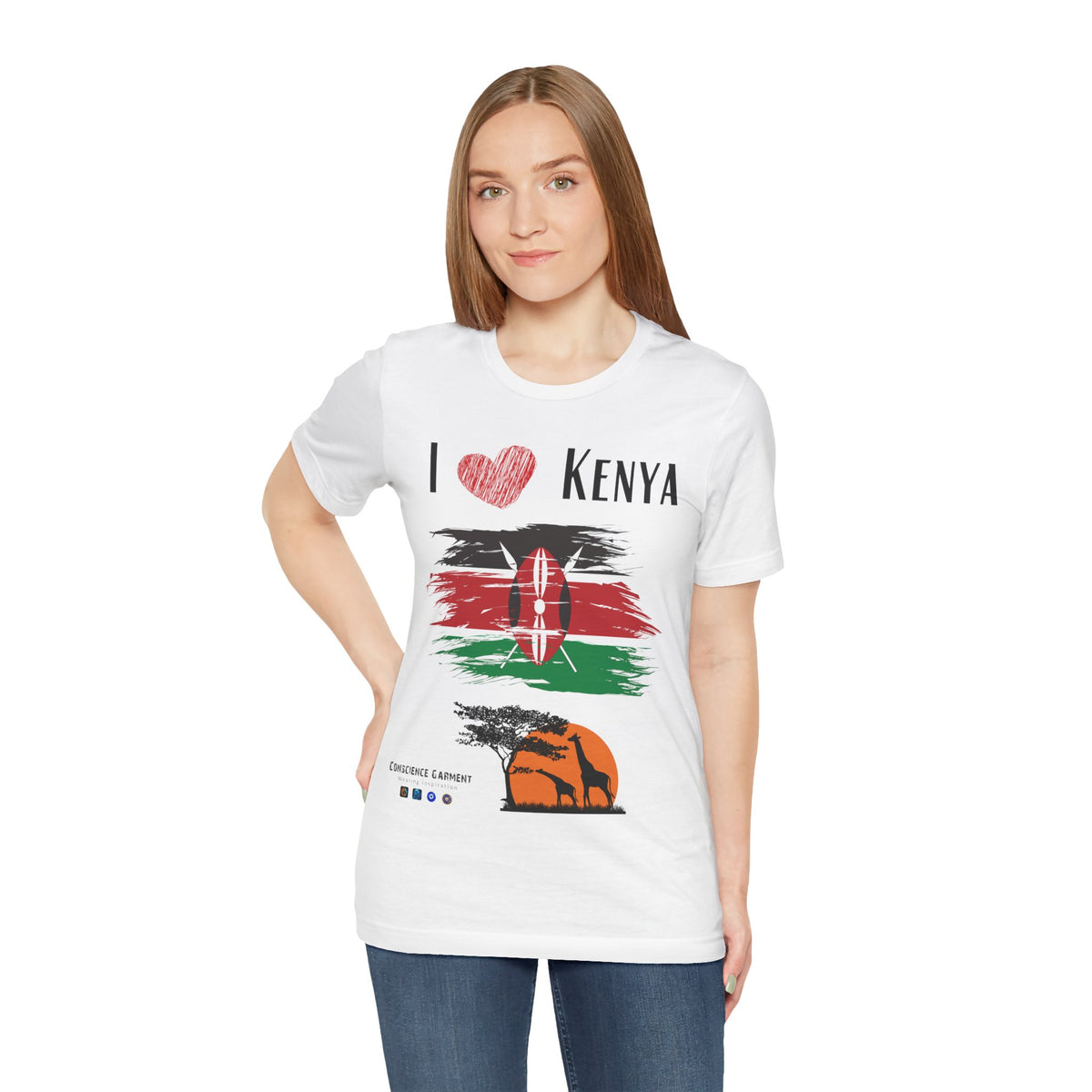 Kenya Love Unisex Jersey Tee - Celebrate Your Heritage! - Conscience Garment