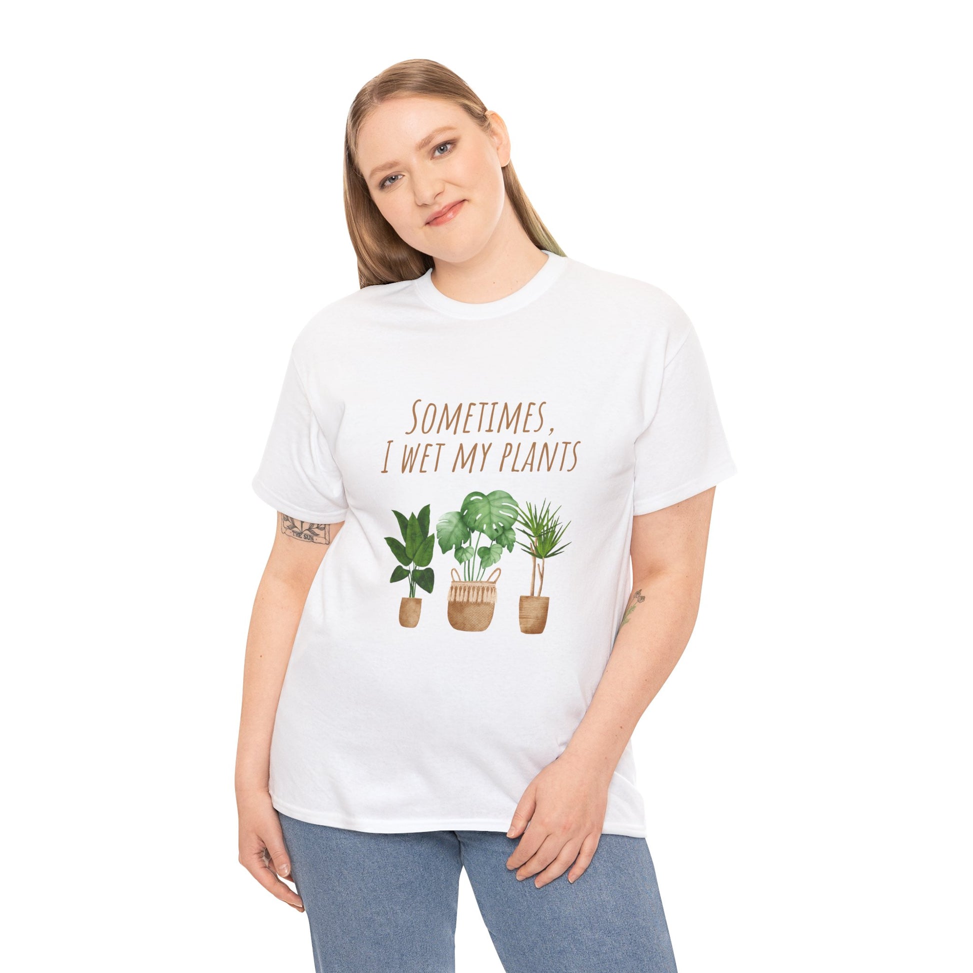 Plant Lover's Tee, Sometimes I Wet My Plants Shirt, Unisex Cotton Tee, Gardener Gift, Eco-Friendly Apparel - Conscience Garment
