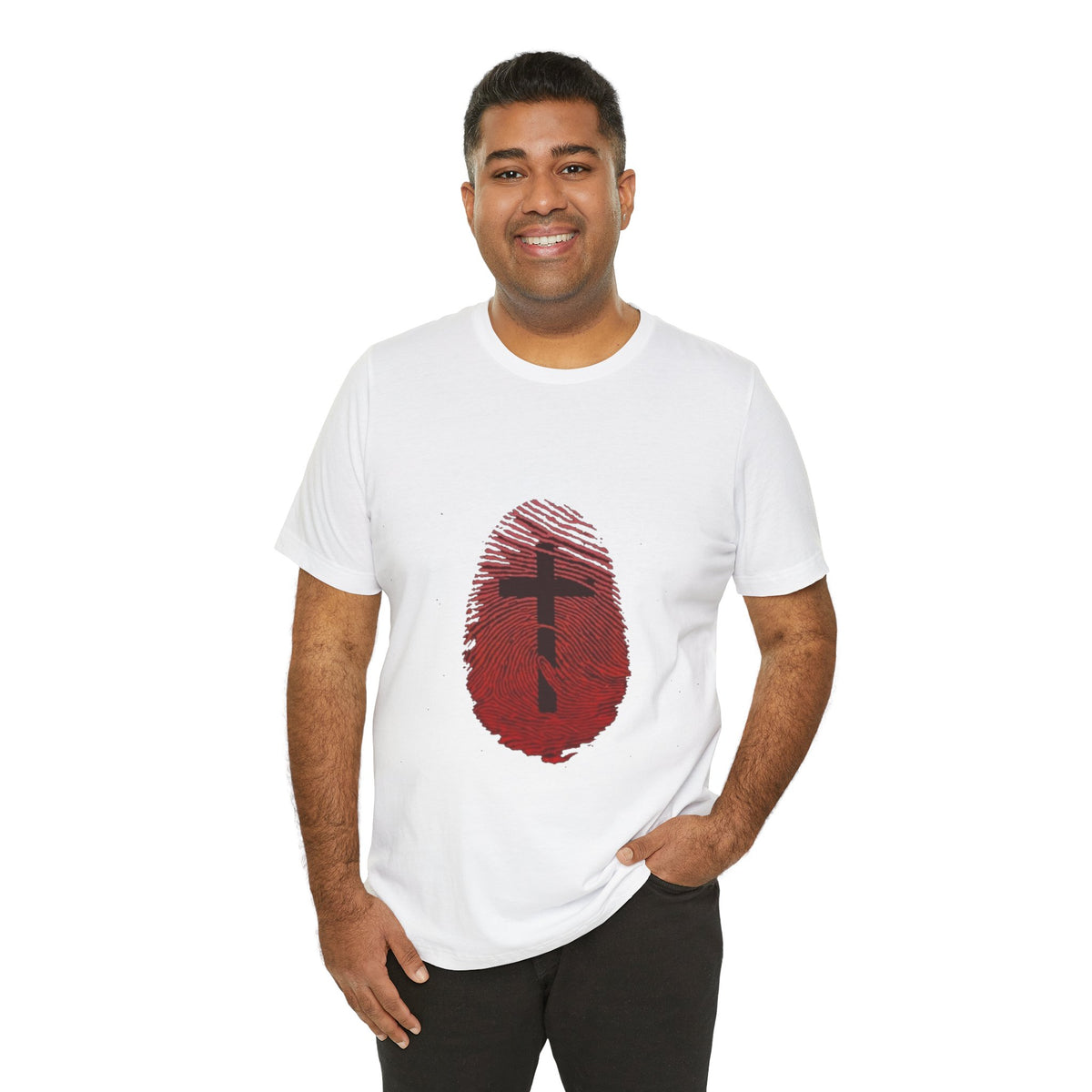 Cross with Thumbrprint T-shirt - Conscience Garment