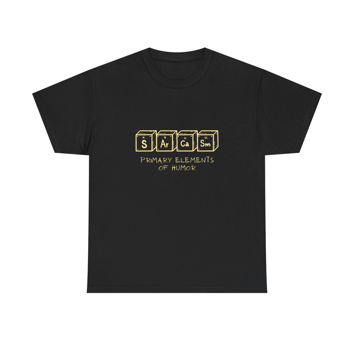 Sarcasm Blocks T-Shirt — “Sarcasm: Primary Elements of Humor” Retro Graphic Tee - Conscience Garment