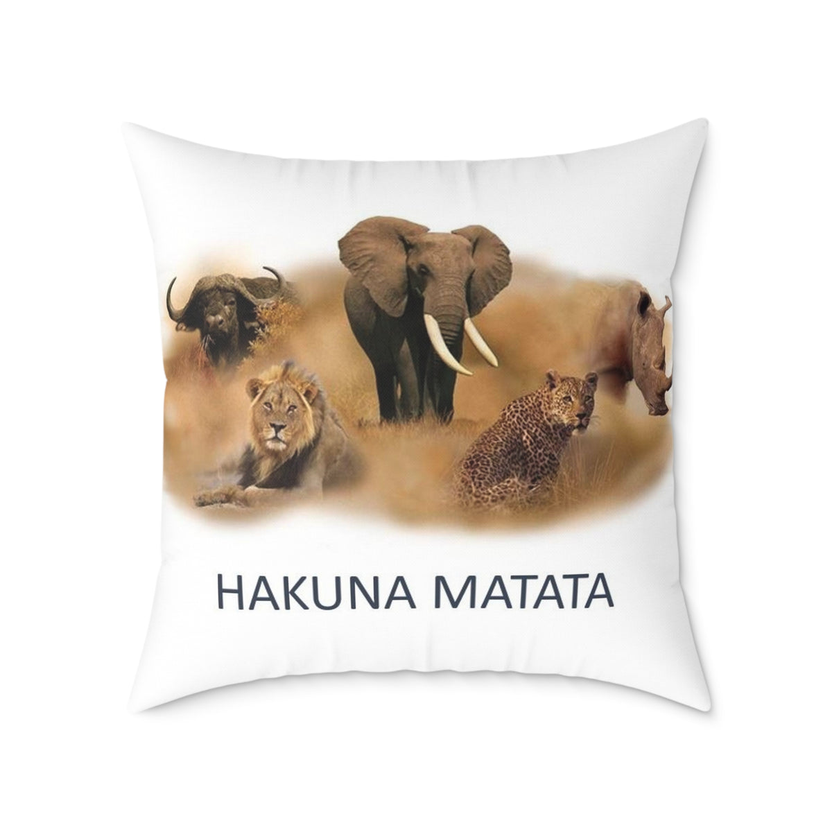Hakuna Matata Safari Animal Square Pillow