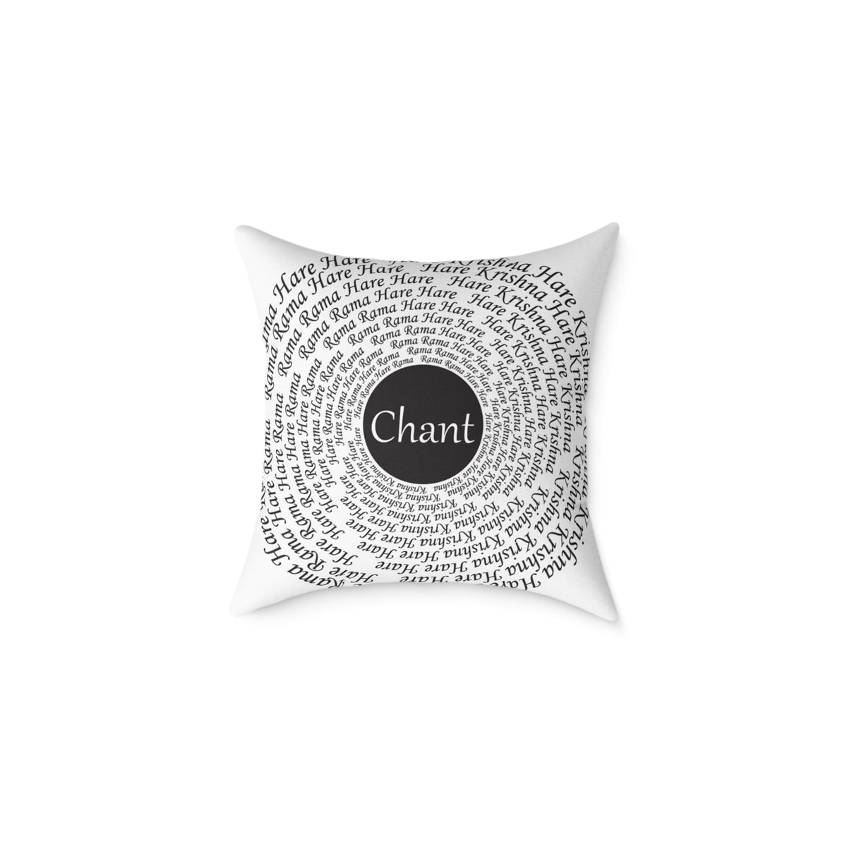 Hare Krishna chant Meditation Square Pillow — Spiritual Mantra Decorative Cushion