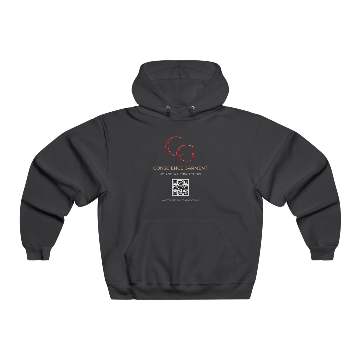 Community Care Hoodie — "We Rise By Lifting Others" Charcoal Sweatshirt
