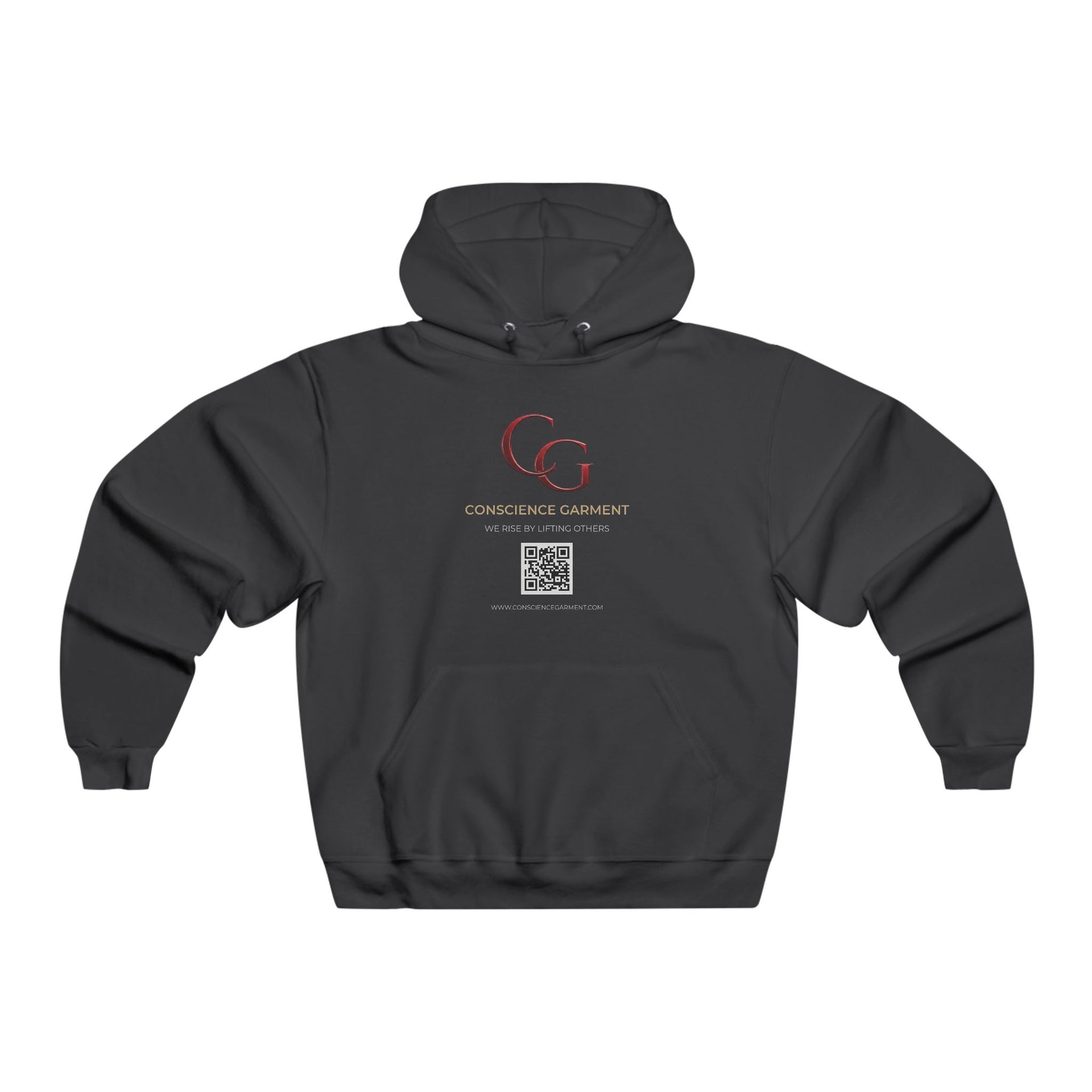 Community Care Hoodie — "We Rise By Lifting Others" Charcoal Sweatshirt