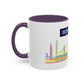 Mind the Gap Coffee Mug — Colorful City Skyline Accent Mug (11/15oz)