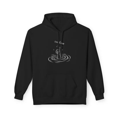 Hoodie — 'I'm Fine' Minimalist Drowning Hand Graphic